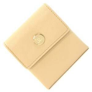 CHANEL Authentic Cream Leather Wallet